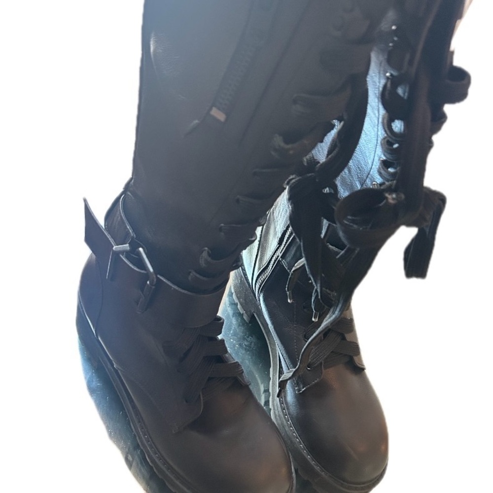 Dolls Kill Black Lace-Up Combat Boots
